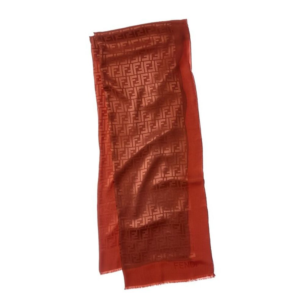 Fendi Silk Stole, Red - Picture 2 of 3